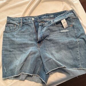 Old Navy Light Blue Denim Frayed Shorts OG Straight High Rise